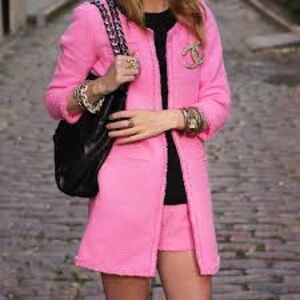 Zara Pink Blazer with Textured Fabric
